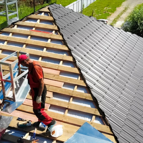 New roof installation